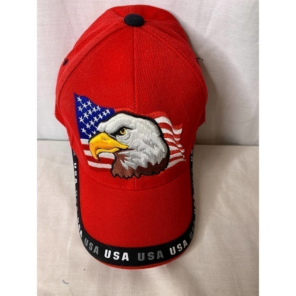 USA Eagle Flag Adjustable Size SANTOCAP Ballcap American  *